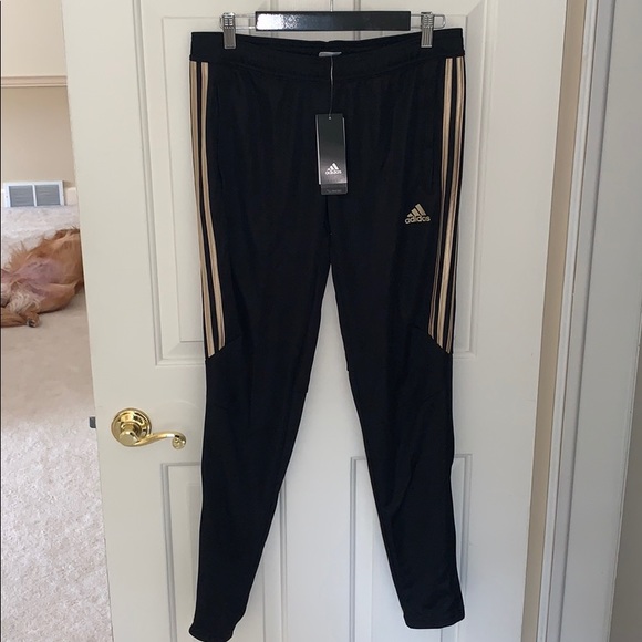 black and gold adidas joggers